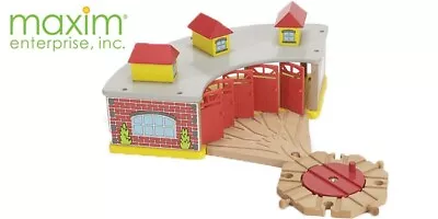 Maxim Wooden Roundhouse W/5-Way Switch AND Turntable~Thomas/BRIO~Boys & Girls-3+ • $54