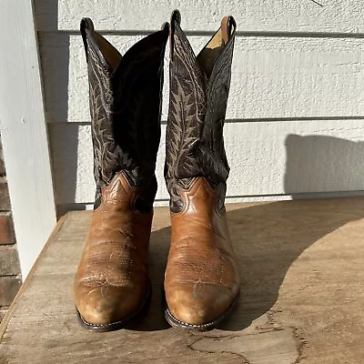 Vintage Tony Lama Boots Mens 9 D Leather Western Cowboy Made In USA Style 6532 • $49.99