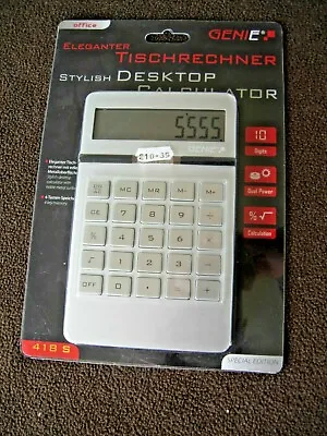 £5.99 • Buy Dual Power Desktop Jumbo Calculator Tischrechner 418S Brushed Metal Finish