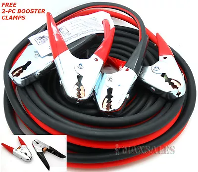 Heavy Duty 25 FT 2 Gauge Booster Cable Jumping Cables Power Jumper 600AMP • $48.99