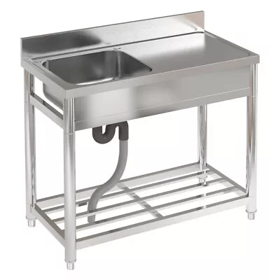 Camping Sink Stainless Steel Wash Basin Outdoor Wash Sinks Table & Drainer Kits • £129.95
