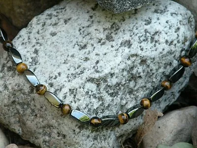 Magnetic Black Triple Power Therapy Hematite Bracelet Anklet Necklace Tigers Eye • $37.99