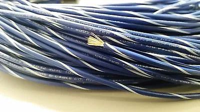 16 Gauge Wire Blue W/white Stripe 50 Ft Primary Awg Stranded Copper Power Mtw • $20.95