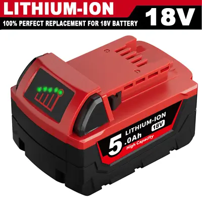 For Milwaukee M18 Lithium 5.0AH Extended Capacity Battery 48-11-1860 Battery • $24.92