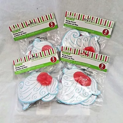 NIB 4 2pk Festive Christmas Santa Beard With Plastic Lip Whistle Party Favor • $10.99