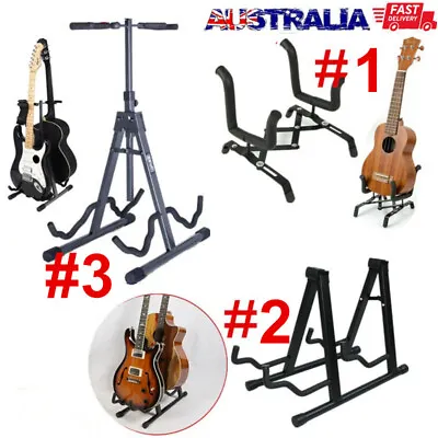 $19 • Buy Portable Foldable Guitar Stand Bass Electric Acoustic Floor Holder Rack 