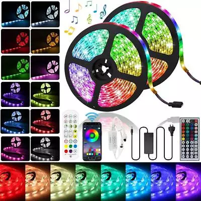 5050 RGB LED Strip Lights Waterproof 5m 10m 20m 12V APP/IR Controller Adapter • $1.99