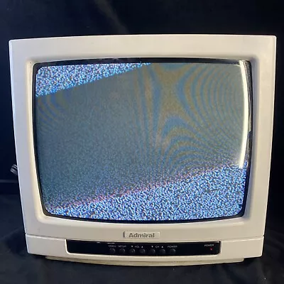 CRT Gaming 13” Tv Admiral White 1992 Vintage Retro Working No Remote • $104.99