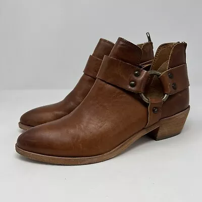 Frye Leather Back-Zip Ankle Boots - Ray Harness Womens Size 6 • $30