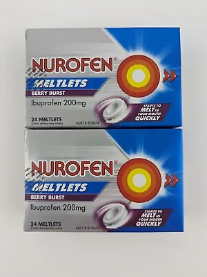 2 X Nurofen Meltlets Berry Burst Ibuprofen 24 Tablets NEW Exp 5/24 • $17.04