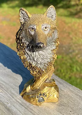 Legends K.Cantrell 1995 CODY Bear Paw Bronze Gold WOLF Sculpture Signed 546/3500 • $179.99