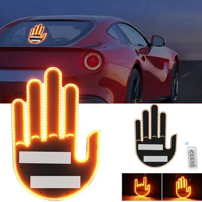 Finger Gesture Light With Remote LED Car Back Window Sign Hand Light Xmas Gift • $11.89