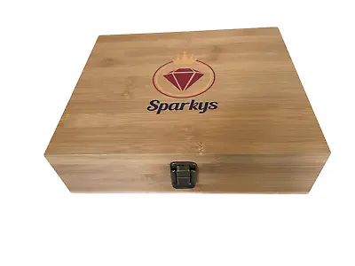 SPARKYS Extra Large Wooden Rolling Stash Box - 25cm X 21cm X 7cm Gift • £17.55