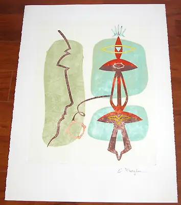 CHRISTOPHER NAYLOR Contemporary LA Artist Signed Print Vtg 1990s Monolith • $250