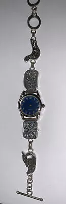 Carol Felley Pacific Northwest Haida Sterling Silver Watch Toggle Bracelet • $179.99