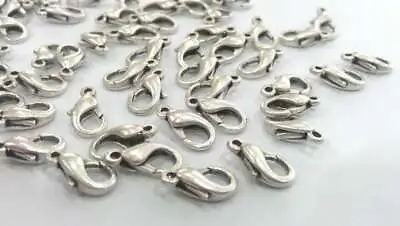 10 Pcs Clasp Lobster Antique Silver Plated Lobster Findings 12x6mm G20123 • $1.95