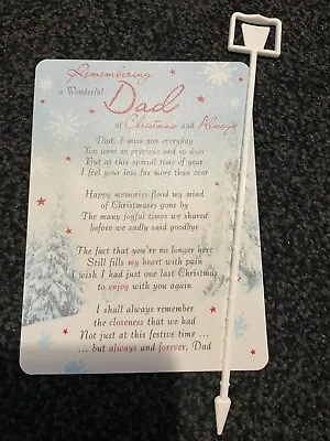£1.95 • Buy Remembering A Wonderful Dad At Christmas & Always Grave Side Memorial Card