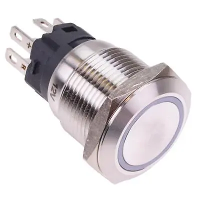 RGB Momentary 19mm Vandal Resistant Push Button Switch 12V • £11.99