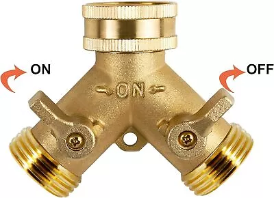 3/4  Garden Solid Brass Hose Splitter 2 Way Tap Connector Adapter Y-Splitter • $9.79