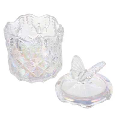£39.36 • Buy Glass Crystal Candy Cantanier Dish With Lid Apothecary Jars Buffet Sealed Storag