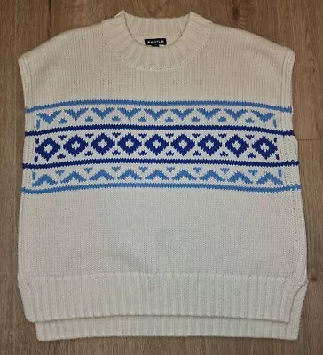 Whistles Fairisle High Neck Tank Sweater Vest Size Medium Blue Mix • £29.99