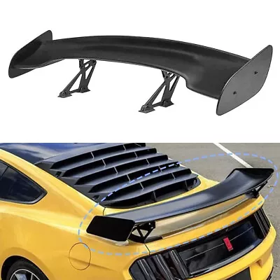 Universal Adjustable Rear Trunk Spoiler Matte Black Wing 57  ABS Wide GT-Style • $115