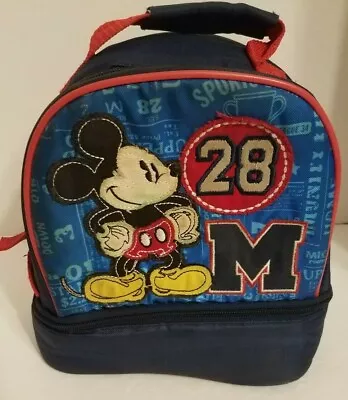 Vintage Disney Mickey Mouse Lunch Bag Insulated Tote Cooler Embroidered Rare • $13.95