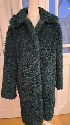 M&co Teddy Coat Bottle Green Size 14 • £45