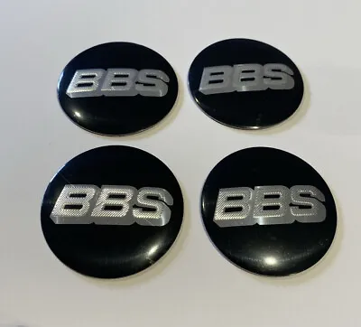 BBS Wheel Centre Caps Black & Silver 56mm Stickers/Emblems Cap • $32