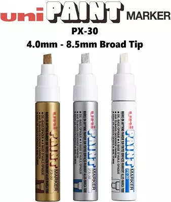 Uni Paint Marker PX-30 8mm Broad Large Tip Oil Based Permanent Tyres Art Metal • £29.99