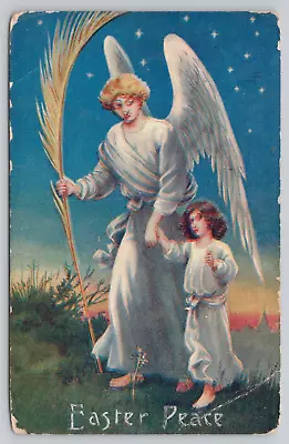 Vintage Post Card- Easter Card- Easter Peace- Angels A282 • $4.25