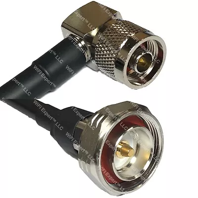 LMR400UF N MALE ANGLE To DIN 7/16 MALE Coaxial RF Cable USA-Ship Lot • $34.26