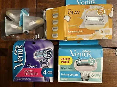 New NIB LOT 13 Gillette Venus Deluxe Extra Smooth Olay  5 Blade Refills FreeShip • $27.99