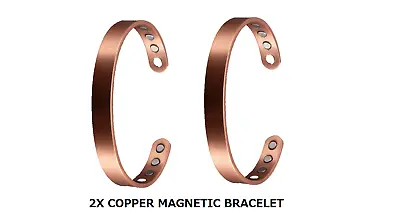2× Copper Magnetic Bracelet Arthritis Pain Energy MEN WOMEN ADJUSTABLE CUFF US • $9.05