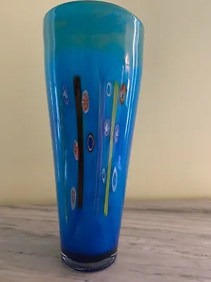 Large Cased Glass Vase From Pier 1 With Millefiori Pattern • $25