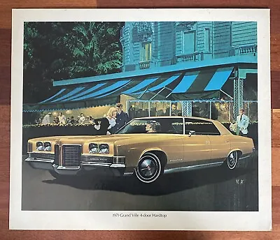 Vintage 1971 Pontiac Grand Ville Advertising Sign Poster VK AF Art Fitzpatrick • $119