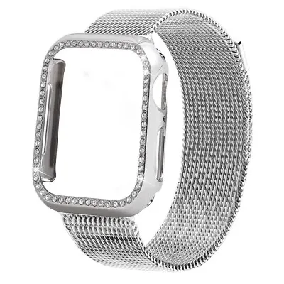 For Apple Watch Series Ultra 2/9 8 7 6 5 4 SE Magnet Metal Loop Band+Bling Case • $8.99