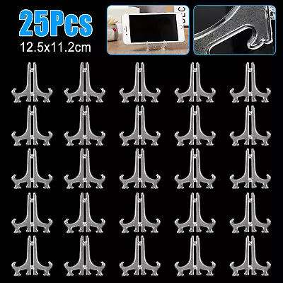 25Pcs 5  Small Plastic Easel Display Stand Plate Holders For Photo Dish Foldable • $12.98