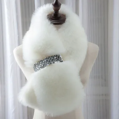 Winter Women Thicken Faux Fur Scarf Neck Warmer Fluffy Wrap Collar Stole Shawl • $11.24