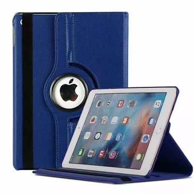 Leather 360 Rotating Smart Case Cover For IPad 8th 7th 6th 5th Air Mini 1 2 3 4 • £4.99