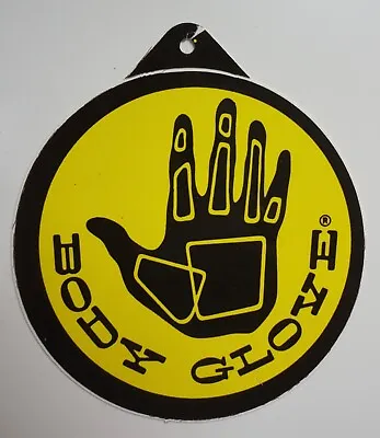 BODY GLOVE Surfboards Neon Yellow 80s Dive Clothing Tag Vintage Surfing STICKER • $11.99