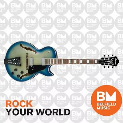 Ibanez GB10EM George Benson Signature Electric Guitar Hollow Body Jet Blue Burst • $1449