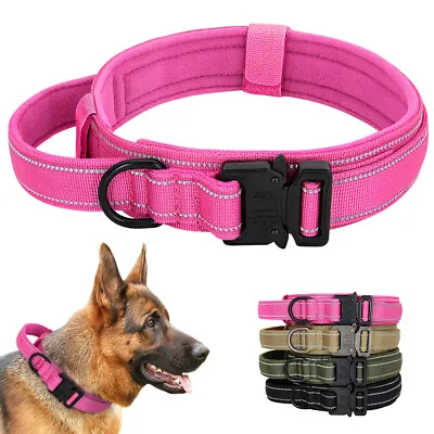 Tactical Dog Collar Reflective Military Training Collars With Handle Heavy Duty • $14.99
