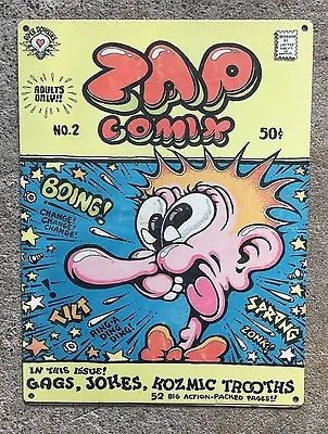 Zap Comix #2 1968 R. Robert Crumb Griffin Mr. Natural Comic Poster Metal Sign • $15.95
