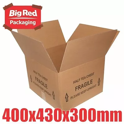 10x HALF Tea Chest Moving Box 430x400x300mm Cardboard Carton Removalist • $21.99