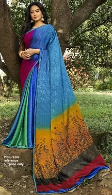 Indian Soft Soft Crepe Saree #MIN 703 / Sari / Salwar / Bollywood Dress • $130