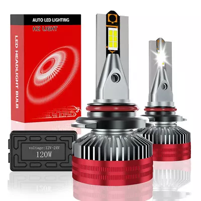 9012 Led Headlight Bulbs 120W 40000Lumens  Super Bright 6700K High/Low Beam X2 • $32.99