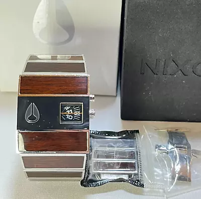 Nixon The Rotolog Wood Brown Watch Working Item Lights On With Box And Links • $188