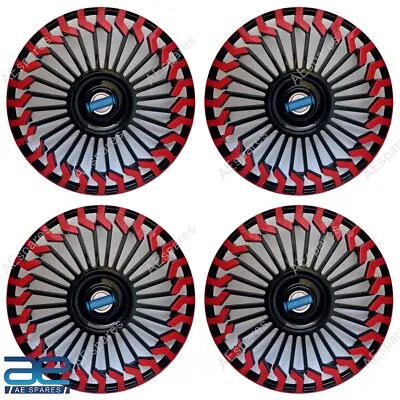 4 Pcs New Wheel Hub Caps Cover Plastic Black Red 13-16  For Cars Universal @Vi • $173.09