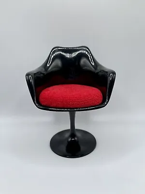 Miniature 1:6 Scale Mid Century Modern Acrylic Mini Tulip Swivel Chair Black • $29